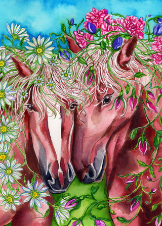 Best Friends Horses Greeting Card