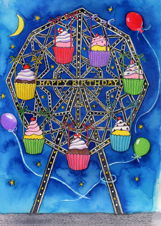 Carnival of Sweets Ferris Wheel Greeting Card