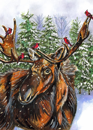 Moose & Cardinals Greeting Card