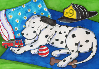 Dog Tired Dalmatian Greeting Card