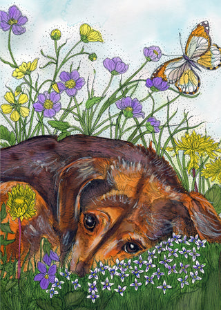 Dog Tired Terrier Greeting Card