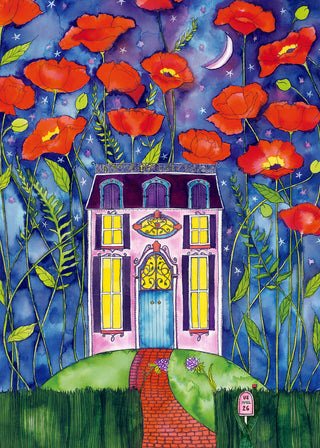 Home in the Poppies Greeting Card