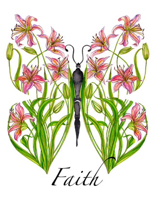 Lily Faith Butterfly Greeting Card