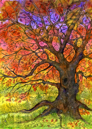 October Sunset Greeting Card