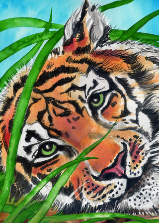 Peekaboo Tiger Greeting Card