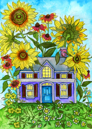 Sunny with a Chance of Flowers Home Greeting Card