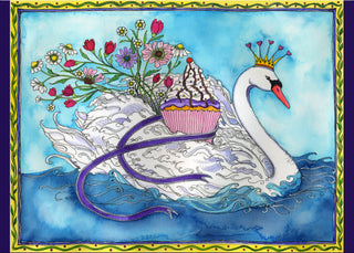 Swan Lake Birthday Greeting Card