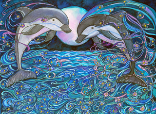 Wish Upon the Stars Dolphins Greeting Card