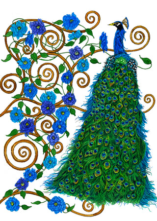 Full Bloom Peacock Greeting Card