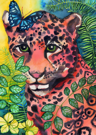 Jaguar & Butterfly Greeting Card