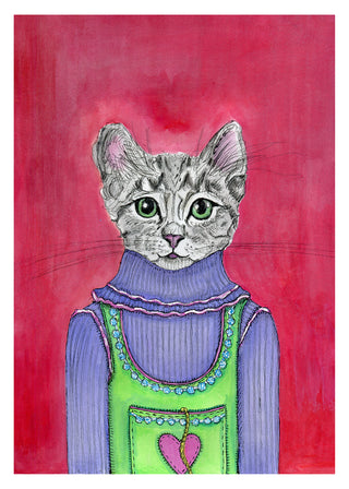 Tabitha Katt School Portrait Greeting Card
