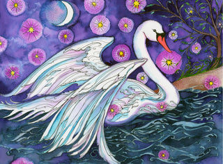 Make a Wish Swan Greeting Card