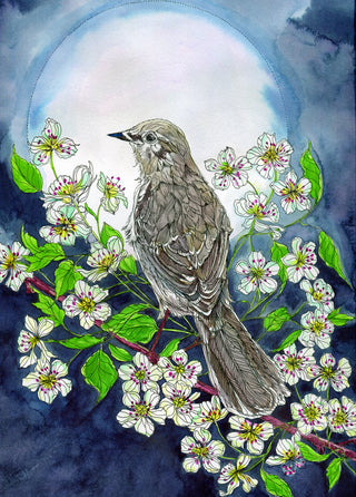 Midnight Mockingbird Greeting Card