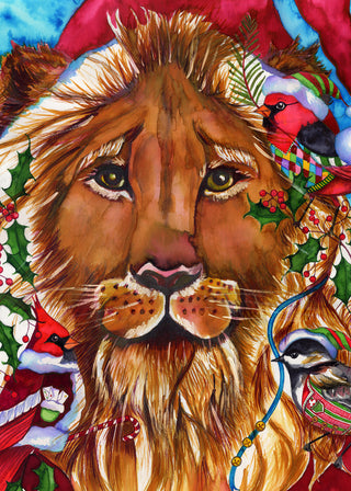 Santa Lion Greeting Card