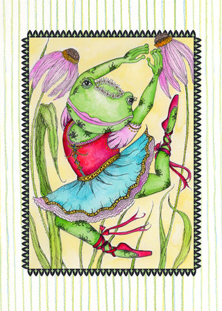 Prima Ballerina Frog Greeting Card