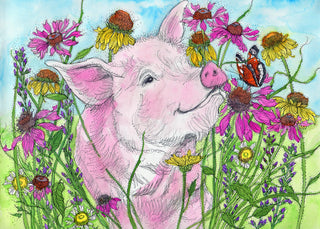 Radiant Pig Greeting Card