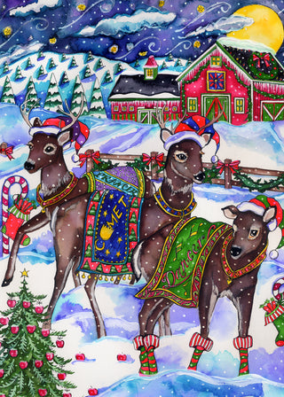 Reindeer in Gear Greeting Card