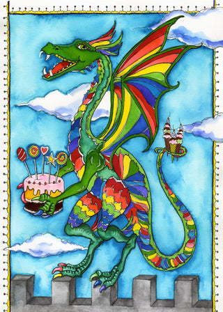Sweet Tooth Dragon Greeting Card