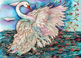 Sweet Wishes Swan Greeting Card