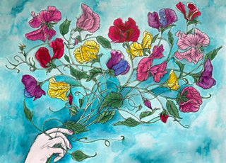 Sweet Pea Flowers for You Greeting Card