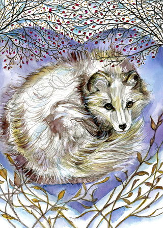 The Heart of Winter Fox Greeting Card