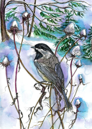 Winter Chickadee Greeting Card
